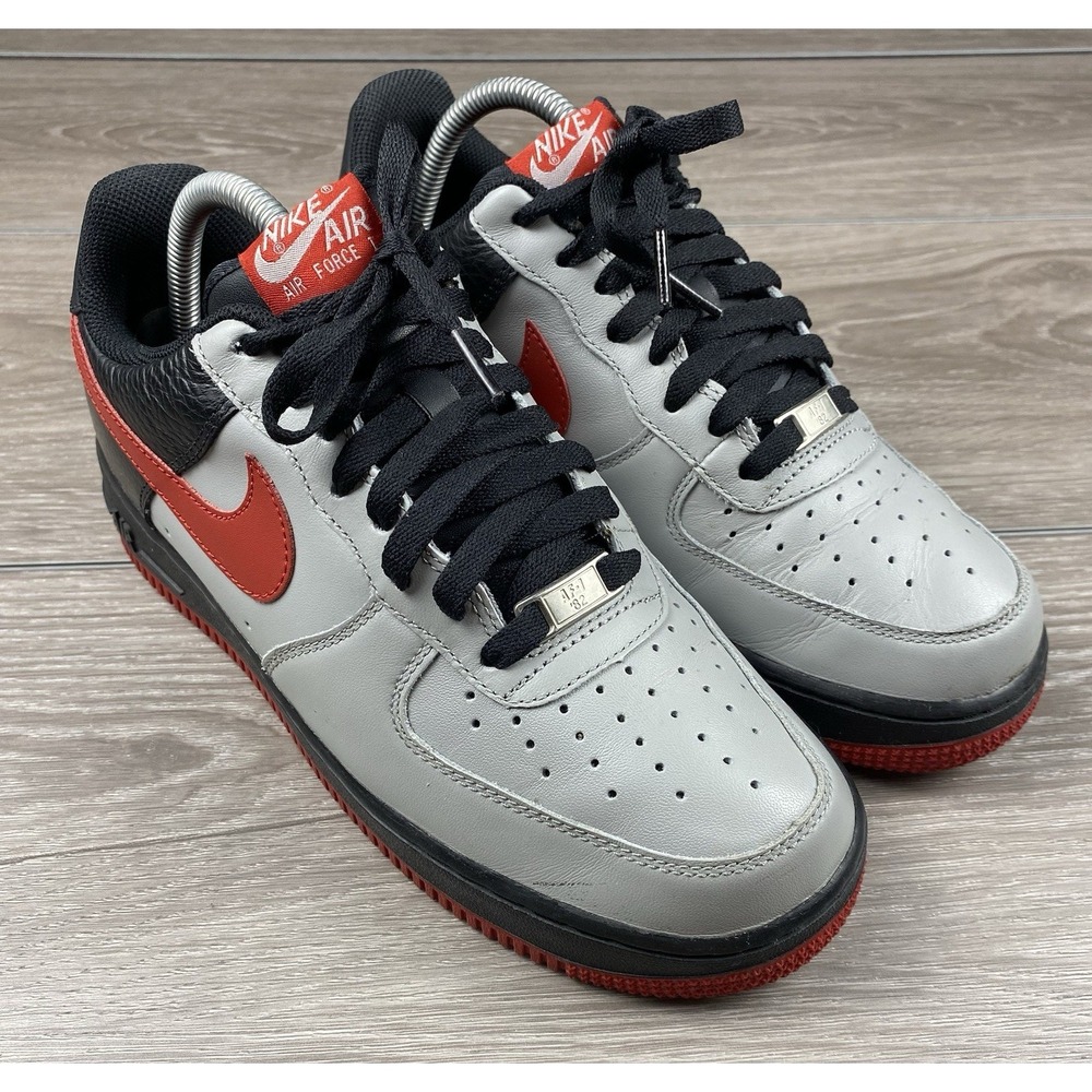 Nike Air Force 1 Low Grey Red‎ Black Mens 7.5 315122-062